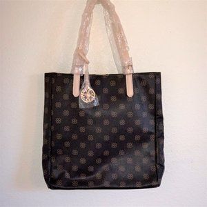 Printed Vegan Leather Satchel/Tote Bag, NWOT